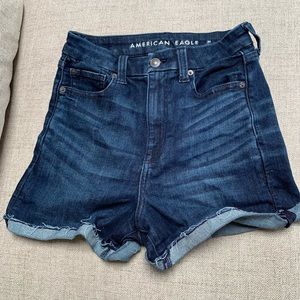 Mid rise AE shorts (dark wash)